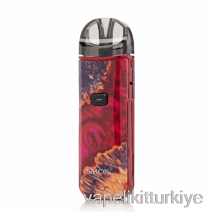 Elektronik Sigara Kalemi Vape Mate Smok Nord Pro 25w Pod Kiti Kırmızı Dengeleyici Ahşap